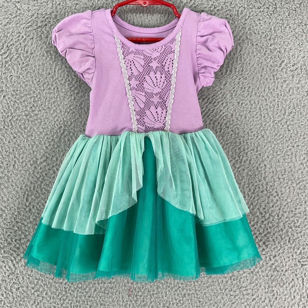 Disney Princess Ariel Tutu Dress Toddler 2T Purple Teal Mermaid Lace SP2588750PR